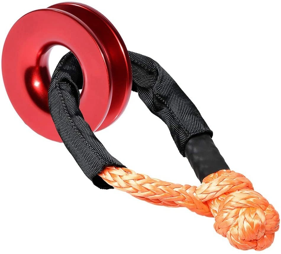 38000lbs 1/2" Soft Shackle Rope Synthetic Tow Recovery Strap Aluminum Recovery Ring