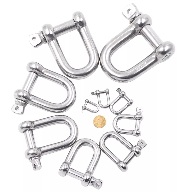 Hot Forged JIS Type Marine Screw Pin Shackle Adjustable 3/4 Metal Shackles Stainless Steel Bow Shape Anchor Shackle