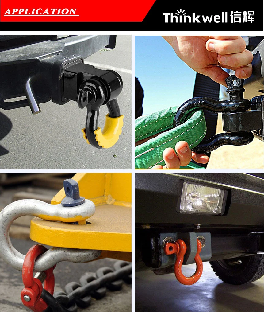 Heavy Solid Multi Mount Receiver Hitch Shackle with D Ring Kit